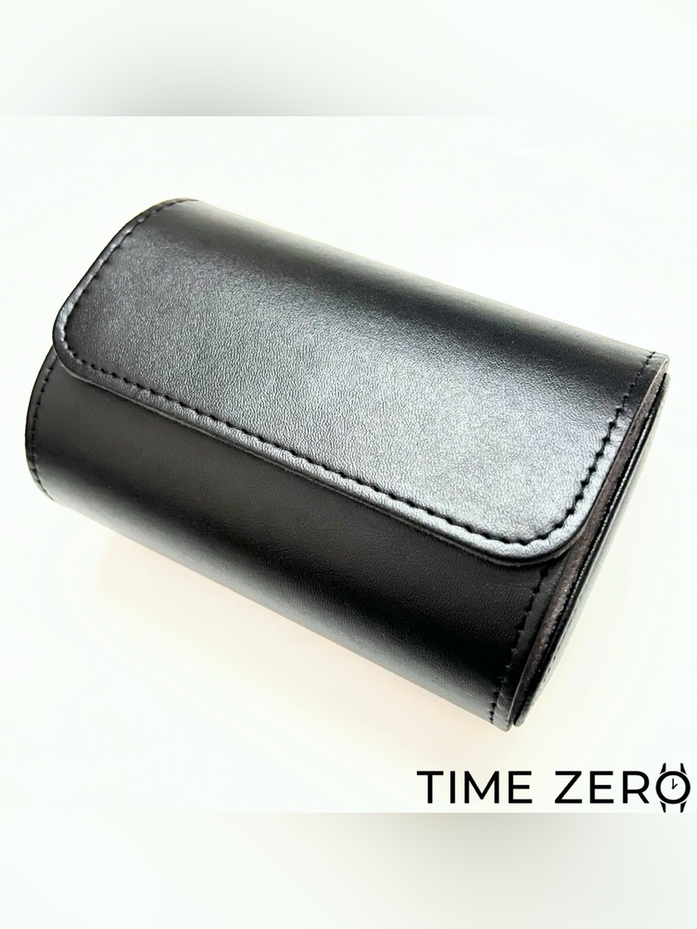 New Two Watch Black Leather Protective Watch Roll